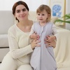 Mosebears Sleep Sack Baby Winter Wearable Blanket with 2-Way Zipper,2.5 TOG Cotton Sleep Sack Unisex (Calm Sage, 6-12 Months)(Light Grey)