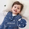 Mosebears Sleep Sack Baby Winter Wearable Blanket with 2-Way Zipper,2.5 TOG Cotton Sleep Sack Unisex (Calm Sage, 6-12 Months)(Navy Blue)