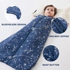 Mosebears Sleep Sack Baby Winter Wearable Blanket with 2-Way Zipper,2.5 TOG Cotton Sleep Sack Unisex (Calm Sage, 6-12 Months)(Navy Blue)