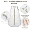 Mosebears Sleep Sack Baby Winter Wearable Blanket with 2-Way Zipper,2.5 TOG Cotton Sleep Sack Unisex (Calm Sage, 6-12 Months)(Rabbit Cat)