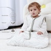 Mosebears Sleep Sack Baby Winter Wearable Blanket with 2-Way Zipper,2.5 TOG Cotton Sleep Sack Unisex (Calm Sage, 6-12 Months)(Rabbit Cat)