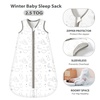 Mosebears Sleep Sack Baby Winter Wearable Blanket with 2-Way Zipper,2.5 TOG Cotton Sleep Sack Unisex (Calm Sage, 6-12 Months)(White Cloud)
