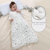 Mosebears Sleep Sack Baby Winter Wearable Blanket with 2-Way Zipper,2.5 TOG Cotton Sleep Sack Unisex (Calm Sage, 6-12 Months)(White Star)