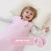 Mosebears Unisex Baby Sleep Sack 1.0 TOG, Supersoft Rayon Made from Bamboo Wearable Blanket with 2-Way Zipper (Dark Green,6-18 Months)(Blush)