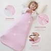 Mosebears Unisex Baby Sleep Sack 1.0 TOG, Supersoft Rayon Made from Bamboo Wearable Blanket with 2-Way Zipper (Dark Green,6-18 Months)(Blush)