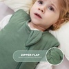 Mosebears Unisex Baby Sleep Sack 1.0 TOG, Supersoft Rayon Made from Bamboo Wearable Blanket with 2-Way Zipper (Dark Green,6-18 Months)(Dark Green)