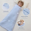 Mosebears Unisex Baby Sleep Sack 1.0 TOG, Supersoft Rayon Made from Bamboo Wearable Blanket with 2-Way Zipper (Dark Green,6-18 Months)(Fog Blue)
