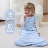 Mosebears Unisex Baby Sleep Sack 1.0 TOG, Supersoft Rayon Made from Bamboo Wearable Blanket with 2-Way Zipper (Dark Green,6-18 Months)(Fog Blue)
