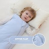 Mosebears Unisex Baby Sleep Sack 1.0 TOG, Supersoft Rayon Made from Bamboo Wearable Blanket with 2-Way Zipper (Dark Green,6-18 Months)(Fog Blue)