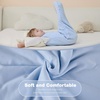 Mosebears Unisex Baby Sleep Sack 1.0 TOG, Supersoft Rayon Made from Bamboo Wearable Blanket with 2-Way Zipper (Dark Green,6-18 Months)(Fog Blue)