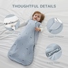 Mosebears Unisex Baby Sleep Sack 1.0 TOG, Supersoft Rayon Made from Bamboo Wearable Blanket with 2-Way Zipper(Blue)