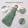 Mosebears Unisex Baby Sleep Sack 1.0 TOG, Supersoft Rayon Made from Bamboo Wearable Blanket with 2-Way Zipper(Deep Green)