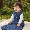 Mosebears Unisex Baby Sleep Sack 1.0 TOG, Supersoft Rayon Made from Bamboo Wearable Blanket with 2-Way Zipper(Navy Blue)