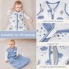 Yoofoss Baby Sleep Sack 12-18 Months TOG 1.5 Fleece with Plush Dots 2 Pack(1.5 Tog – Cloud)
