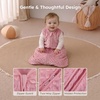 Yoofoss Baby Sleep Sack 12-18 Months TOG 1.5 Fleece with Plush Dots 2 Pack(1.5 Tog-bean Paste&apricot)