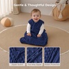 Yoofoss Baby Sleep Sack 12-18 Months TOG 1.5 Fleece with Plush Dots 2 Pack(1.5 Tog-navy & Dark Blue)