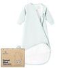 KaiyaBaby Organic Cotton Baby Sleep Sack, Long Sleeve 1.0 TOG, 6-18M(Baby Blue)