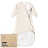 KaiyaBaby Organic Cotton Baby Sleep Sack, Long Sleeve 1.0 TOG, 6-18M(Cream)