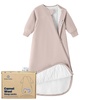 KaiyaBaby Organic Cotton Baby Sleep Sack, Long Sleeve 1.0 TOG, 6-18M(Dusty Pink)