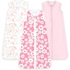 Toddler Sleep Sack 0.5 TOG Wearable Blanket, Lightweight Sleeping Bag 2T-4T(Pink Petals)