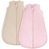 Yoofoss Baby Sleep Sack 12-18 Months TOG 1.5 Fleece with Plush Dots 2 Pack(1.5 Tog-apricot&pink)