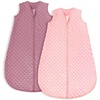 Yoofoss Baby Sleep Sack 12-18 Months TOG 1.5 Fleece with Plush Dots 2 Pack(1.5 Tog-pink&purple)