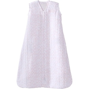 HALO SleepSack, 100% Cotton Wearable Blanket, Swaddle Transition Sleeping Bag, TOG 0.5(Circles Pink)