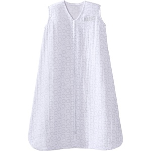 HALO SleepSack, 100% Cotton Wearable Blanket, Swaddle Transition Sleeping Bag, TOG 0.5(Grey Open Circles)