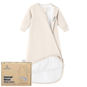 KaiyaBaby Organic Cotton Baby Sleep Sack, Long Sleeve 1.0 TOG, 6-18M(Cream)