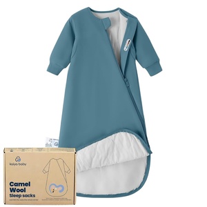 KaiyaBaby Organic Cotton Baby Sleep Sack, Long Sleeve 1.0 TOG, 6-18M(Forest Green)