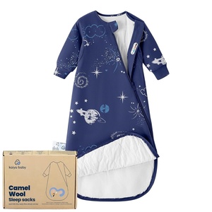 KaiyaBaby Organic Cotton Baby Sleep Sack, Long Sleeve 1.0 TOG, 6-18M(Milky Way)