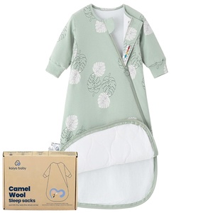 KaiyaBaby Organic Cotton Baby Sleep Sack, Long Sleeve 1.0 TOG, 6-18M(Monstera)