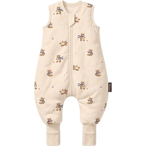 Mosebears Cotton Toddler Sleep Sack with Feet 2.5 TOG Ultra Soft Toddler Sleeping Sack Baby Sleep Bag Walker Wearable Blanket(Brown Bear)