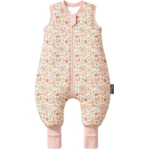 Mosebears Cotton Toddler Sleep Sack with Feet 2.5 TOG Ultra Soft Toddler Sleeping Sack Baby Sleep Bag Walker Wearable Blanket(Pink Flower)