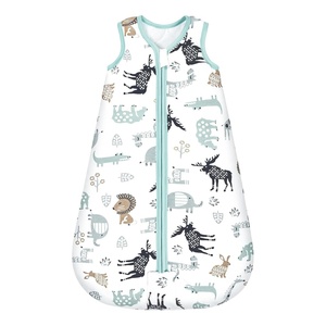 Mosebears Sleep Sack Baby Winter Wearable Blanket with 2-Way Zipper,2.5 TOG Cotton Sleep Sack Unisex (Calm Sage, 6-12 Months)(Deer)