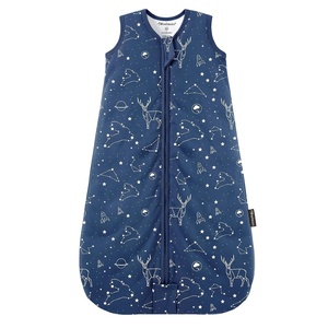 Mosebears Sleep Sack Baby Winter Wearable Blanket with 2-Way Zipper,2.5 TOG Cotton Sleep Sack Unisex (Calm Sage, 6-12 Months)(Navy Blue)