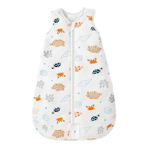 Mosebears Sleep Sack Baby Winter Wearable Blanket with 2-Way Zipper,2.5 TOG Cotton Sleep Sack Unisex (Calm Sage, 6-12 Months)(Ocean Animal)