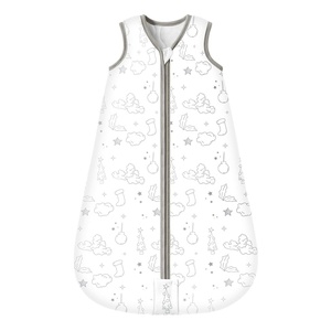 Mosebears Sleep Sack Baby Winter Wearable Blanket with 2-Way Zipper,2.5 TOG Cotton Sleep Sack Unisex (Calm Sage, 6-12 Months)(White Cloud)