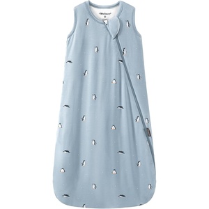 Mosebears Unisex Baby Sleep Sack 1.0 TOG, Supersoft Rayon Made from Bamboo Wearable Blanket with 2-Way Zipper(Blue)