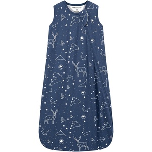 Mosebears Unisex Baby Sleep Sack 1.0 TOG, Supersoft Rayon Made from Bamboo Wearable Blanket with 2-Way Zipper(Navy Blue)