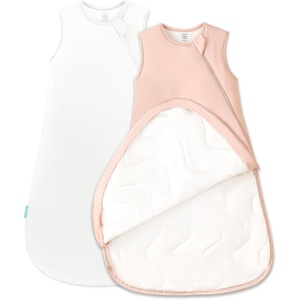 PurComfy Quilted Sleep Sack 2.5 TOG, Supersoft Bamboo Viscose Sleeping Bag(Cream & Blush)