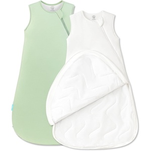 PurComfy Quilted Sleep Sack 2.5 TOG, Supersoft Bamboo Viscose Sleeping Bag(Cream & Sage)
