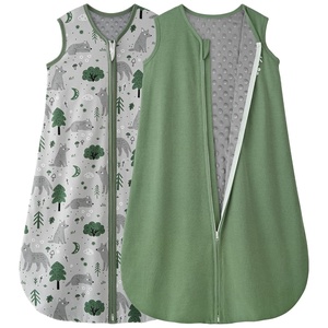 Yoofoss Baby Sleep Sack 12-18 Months TOG 1.5 Fleece with Plush Dots 2 Pack(1.5 Tog – Green&fox&gray)