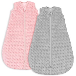 Yoofoss Baby Sleep Sack 12-18 Months TOG 1.5 Fleece with Plush Dots 2 Pack(1.5 Tog-pink&grey)