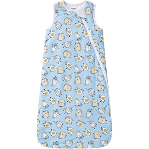 pureborn Baby Sleep Sack Viscose from Bamboo Wearable Blanket S-XL(Light Blue Breakfast)